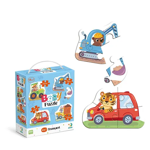 Детский пазл 4 в 1 "Baby puzzle. Транспорт" DoDo Toys 300685 набор 4 в 1 - фото 2