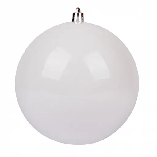 Новорічна куля Yes! Fun пластик 12 cм біла глянець (975102)