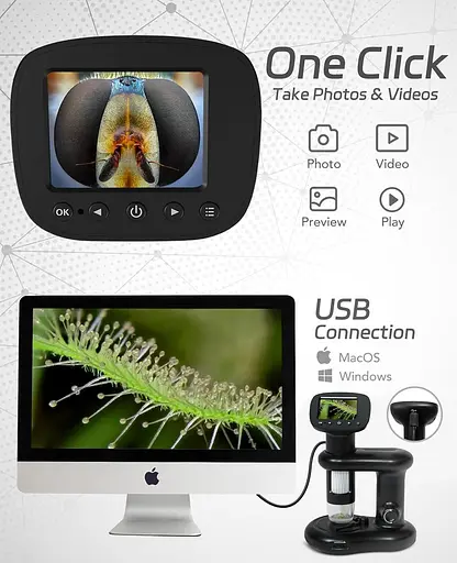 Цифровой ручной микроскоп с 2-дюймовым ЖК-дисплеем - фото 2