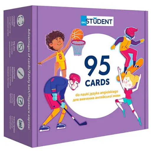 Настольная игра English Student Карточки для изучения английского языка согласно программе МОН English Student. Спорт и досуг + аудио (укр.) (591225924) - фото 1