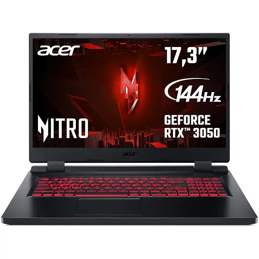 Ноутбук Acer Nitro 5 AN517-42 с процессором AMD Ryzen™ 5 6600H pana la 4.50 GHz, 17.3", Full HD, IPS, 144Hz, 8GB, 512GB SSD, NVIDIA® GeForce RTX™ 305 - фото 3
