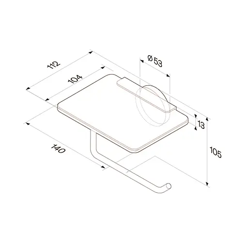 Тримач туалетного паперу з полицею AM.PM X-Joy black A85A341522 Чорний матовий - фото 7