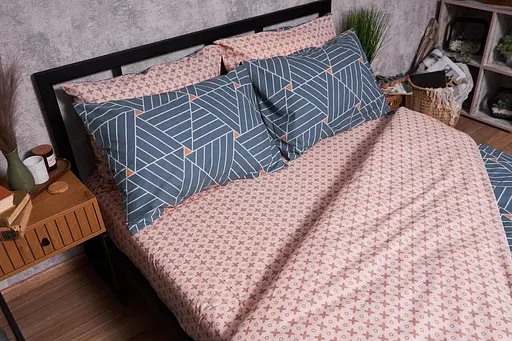 Комплект постільної білизни Moon&Star Бязь Gold Люкс Petroleum King Size 220x240 наволочки 4х70х70 - фото 3