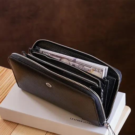 Кожаный женский кошелек-клатч ST Leather 10х20 см acs0015899 - фото 8