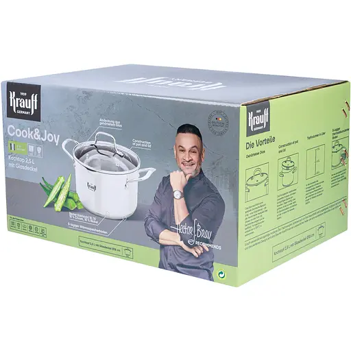 Кастрюля Krauff Cook&Joy со стеклянной крышкой диаметр 18 см 2.5 л (26-238-117) - фото 14