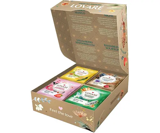 Набір зеленого чаю Lovare 4 види Assorted Green Tea у пакетиках 32 шт. - фото 2