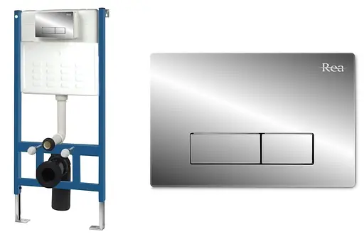 Інсталяція Rea з кнопкою h хром REA-E0014, Хром - фото 1