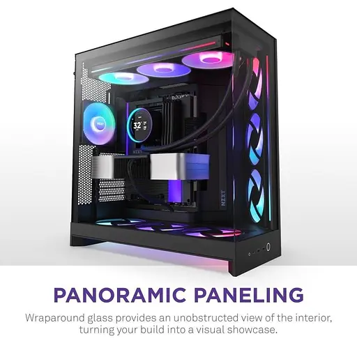 Корпус NZXT H9 Flow RGB+ Tempered Glass без БЖ Black (CM-H92FB-P1) - фото 4