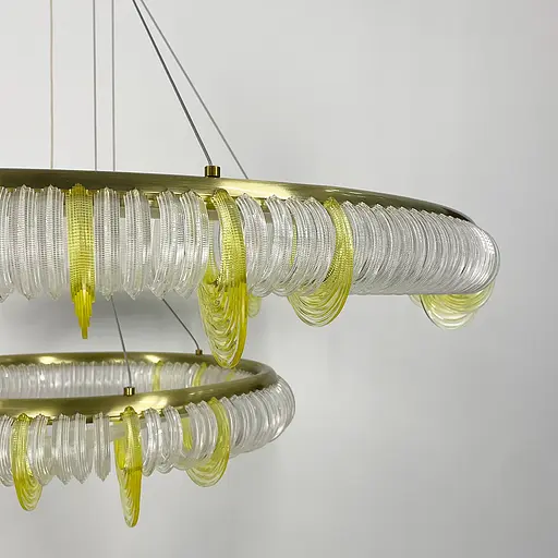 Світлодіодна підвісна люстра у формі подвійного кільця | Арт. D 236-850+450 | Line F - фото 7