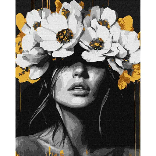 Картина за номерами "Пелюсткова гармонія" Ідейка KHO8506 з фарбами металік 40х50 см - фото 1