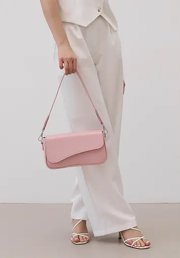 Жіноча шкіряна сумка Nona 2.0 рожева краст - фото 2