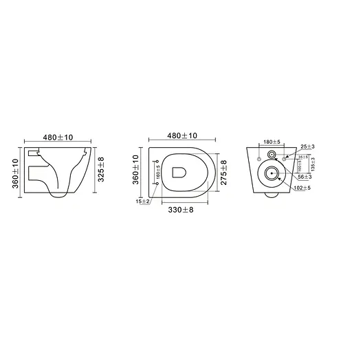 Унитаз подвесной Mixxus Premium Bevel-0304-T1 Black 480x360x360 мм сист. смыва Tornado 1.0 MP6677, Черный матовый - фото 3