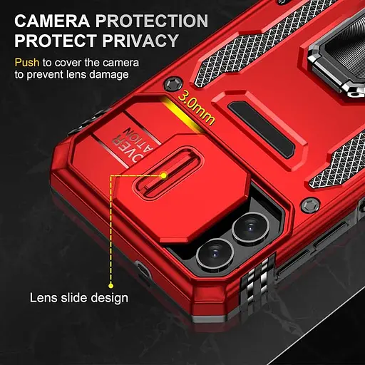 Чохол Epik ударостійкий Camshield Army Ring для Samsung Galaxy A06 Червоний/Red - фото 4