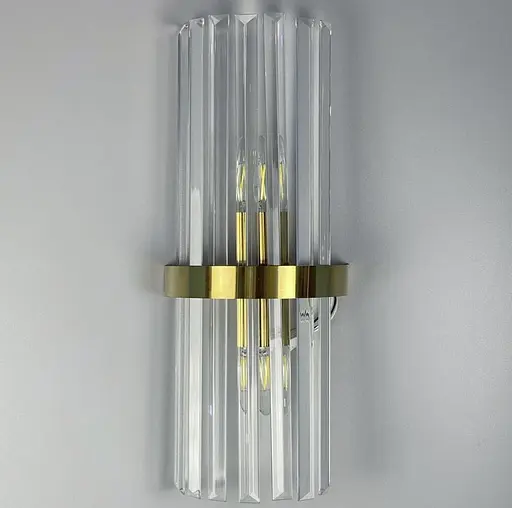 Бра в корпусі латунь з скляними видовженими камінчиками Арт. WS 150/2 AB Line F - фото 3