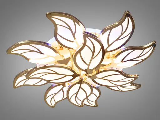 Светодиодная люстра пристельная с регулировкой яркости, 180W, золото. - фото 2