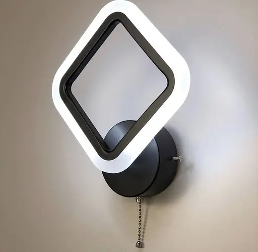 Геометричний світлодіодний настінний світильник в чорному корпусі Line F Арт. 2400/1S BK - фото 4