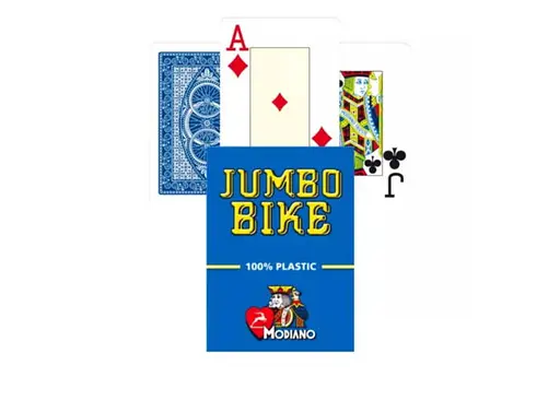Игровые карты Modiano Bike Trophy 100% Plastic Jumbo Index (blue) (ВР_КИМБТБ) - фото 3