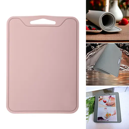 Дошка кухонна силіконова обробна 30х35 см, Kitchen Master Рожевий 86384 - фото 2