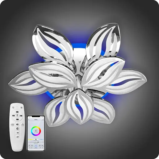 Люстра светодиодная 517 Dlight 3color с пультом 165Вт Хром (01708) - фото 2