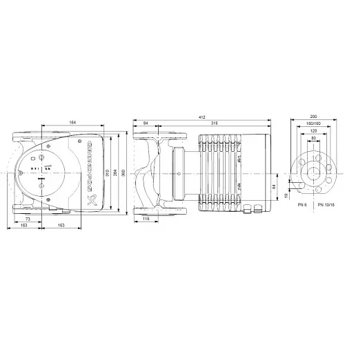 Циркуляційний насос Grundfos Magna1 80-60 F 360 (99221406) - фото 2