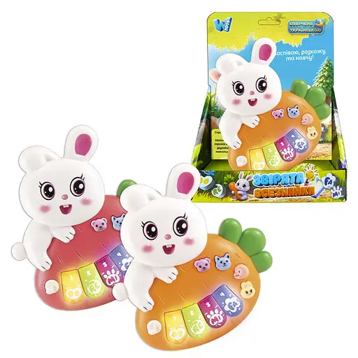 Пианино Зайка WToys, озвученная на украинском языке, интерактивная (в ассортименте) - фото 2