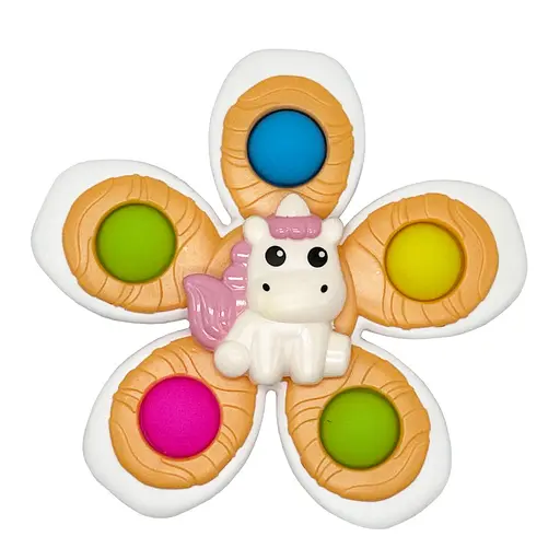 Дитяча брязкальце-спінер Bambi з м'якими кнопками Єдиноріг GZ-05-2 - фото 1