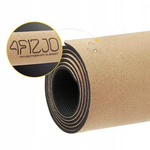 Коврик (мат) спортивный 4FIZJO Cork 183 x 61 x 0.4 см для йоги и фитнеса 4FJ0590 (P-5907739319562) - фото 4