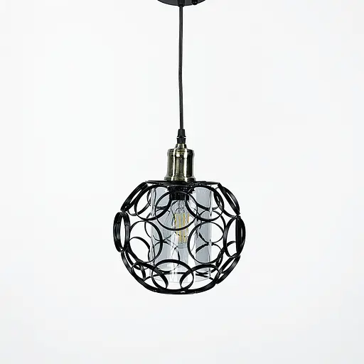 Підвіс в стилі Лофт у чорному круглому корпусі | Арт. 12639 BK | Line F - фото 1