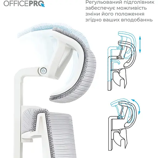 Офісне крісло OfficePro Elegant OC660-W-LG-LG White/Light Gray [148667] - фото 8