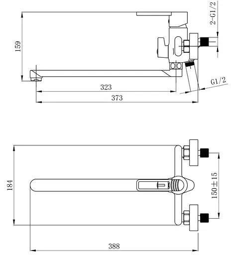 Смеситель для ванны Qtap TAUrus QTTAU260CRM45663 - фото 9