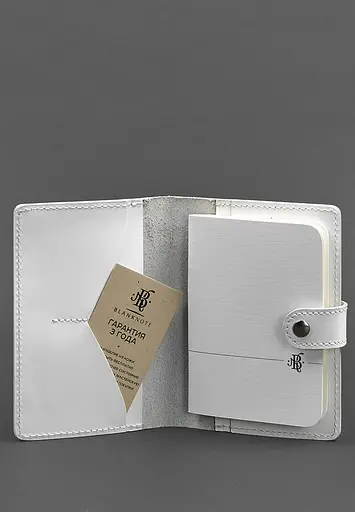 Кожаная обложка для паспорта 3.0 белая - фото 3