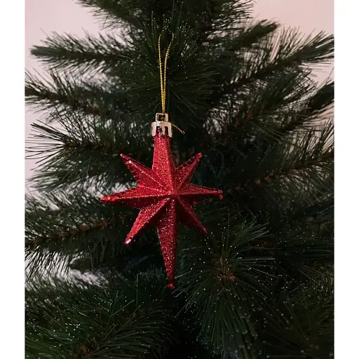 Украшение-подвеска Chomik Звезды 9 см 4 шт. красная (5901292631147_3) - фото 3