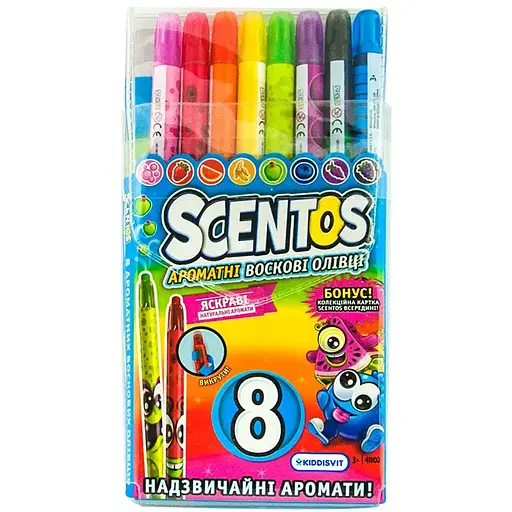 Набір ароматних воскових олівців для малювання Веселка