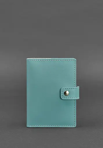 Шкіряна обкладинка для паспорта 5.0 (з віконцем) бірюзова - фото 2
