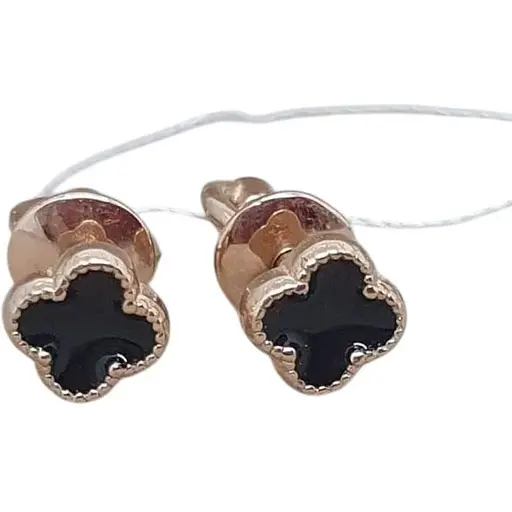 Золотые серьги Астор Клевер с эмалью. 3132560