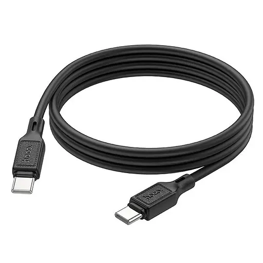 Кабель Hoco Type-C to Type-C Cool silicone charging data cable X90 черный 1 м 60W - фото 1