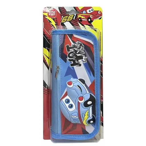 Пенал-косметичка Силиконовый-Тачки, 2 молнии, 8x24 см (в ассортименте)