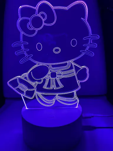 Светильник ночник 3D Hello Kitty 220в, RGB 16 цветов, цв, USB - фото 6