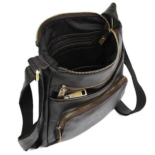 Мужская кожаная сумка мессенджер TARWA 22х25.5х3.5 см sum0028165 - фото 2