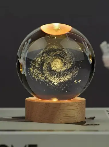 Декоративний 3D нічник кришталева куля Чумацький Шлях USB - фото 4