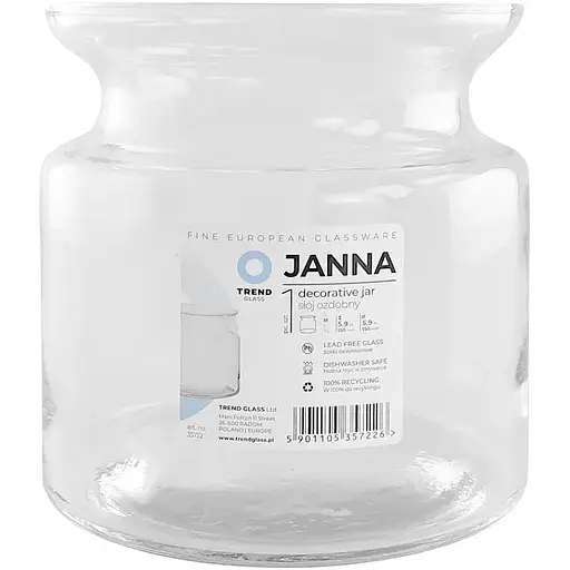 Ваза Trendglass Janna скляна для квітів та декору 15 см (35722)