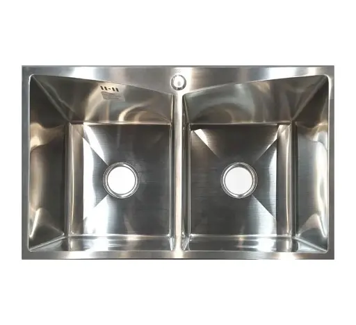 Мийка кухонна Kraft Handmade HD7848-20 подвійна + кошик 780х480х230х3 мм 30412 - фото 1