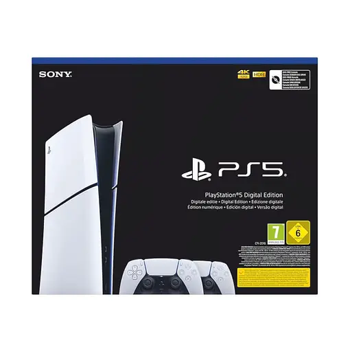 Консоль Sony PlayStation 5 Slim Digital Edition 1TB + 2 Геймпада бездротових DualSense White + гарантія Б/В - фото 1