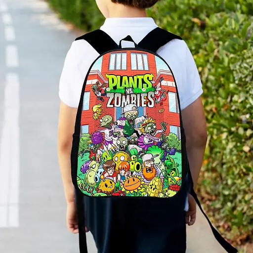 Рюкзак детский Растения против зомби "Plants vs. Zombies" 34х27см, городской ранец для мальчика с принтом (00423)