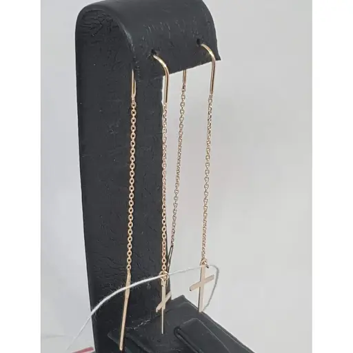 Золоті сережки-протяжки Tango Хрестики. 580111 - фото 3