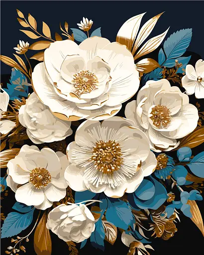 Набор для росписи по номерам Белая симфония с красками металлик extra, 40x50 см, КНО3270