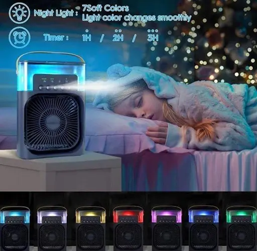Портативный вентилятор Voltronic YT1712, увлажнение, подсветка, Air Cooler Fan Mix Color - фото 7