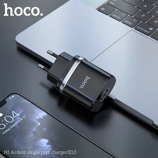 Зарядний пристрій Hoco Ardent single port charger N1 1 USB 12 W білий - фото 5