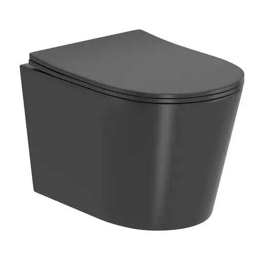 Унитаз подвесной Imprese Jess Rimless темно серый матовый с сидением Soft Close i11330MG - фото 1