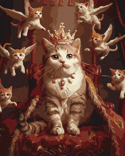 Набір для розпису по номерах Королівська кішка, 40x50 см, КНО6643